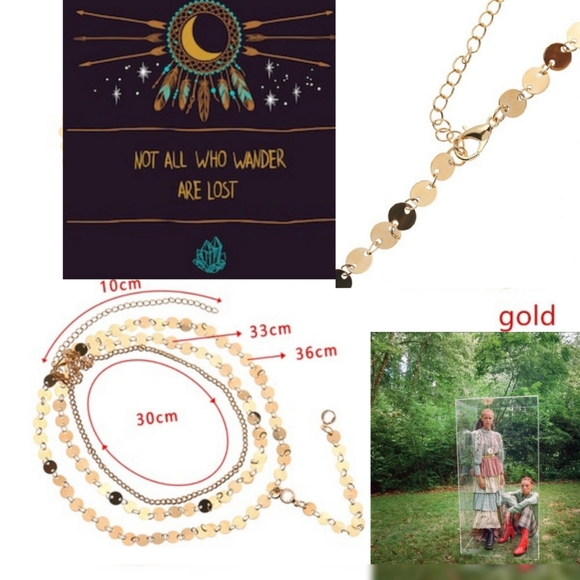 Dream Disc GOLD Triple Layered Y Necklace + Choker - Picture 8 of 8